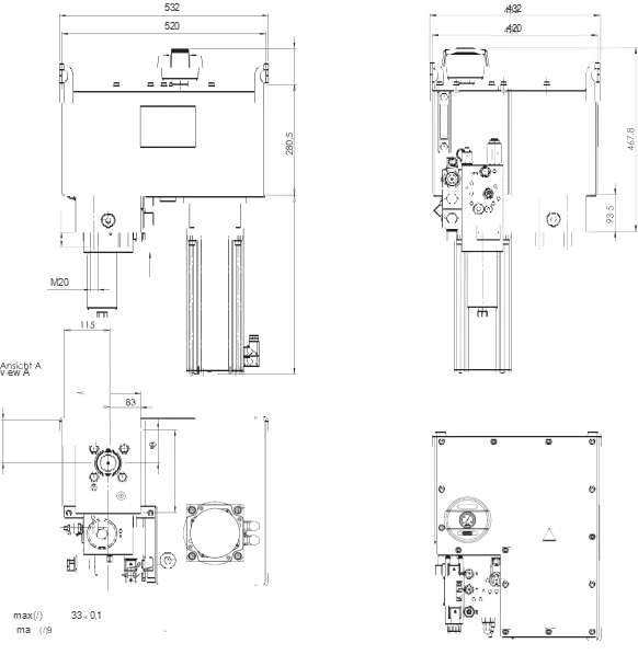 Servo Hydraulic System ePrAX®control for Press Brakes - 2024 Guide 6 Installation drawings of ePrAX®control15 - left