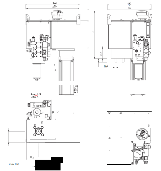 Servo Hydraulic System ePrAX®control for Press Brakes - 2024 Guide 7 Installation drawings of ePrAX@control15 - right